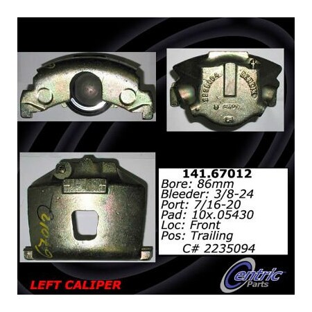 Centric Semi-Loaded Brake Caliper, Parts, 141.67012 141.67012